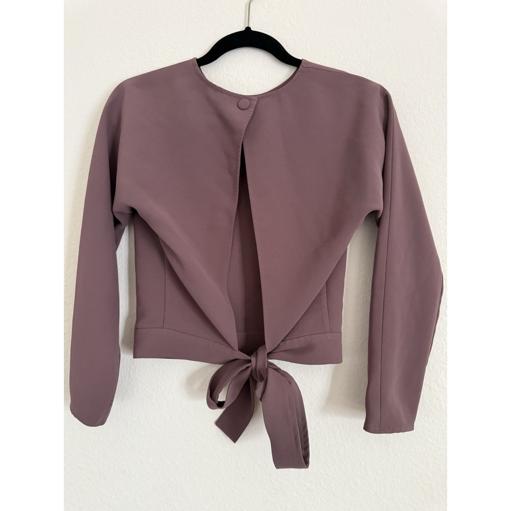 Aritzia Wilfred Open‎ Back Women's Top Blouse With Tie And Snap Back Size S